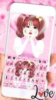 Tema Keyboard Pretty Bow Girl Cartaz