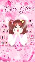 Tema Keyboard Pretty Bow Girl imagem de tela 1