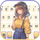 Fond de clavier Pretty Mail Hat Girl APK