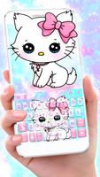 Tema Keyboard Shy Kitten Cartaz