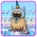 Tema Keyboard Pug Dog Unicorn APK