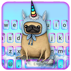 Tema Keyboard Pug Dog Unicorn ícone