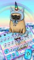 Tema Keyboard Pug Dog Unicorn imagem de tela 1