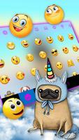 Tema Keyboard Pug Dog Unicorn imagem de tela 2