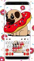 ثيم لوحة المفاتيح Pug Donut الملصق
