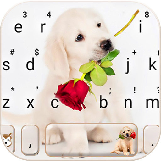 Puppy Love Rose Tastatur-Thema