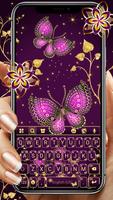 Teclado Pink Gold Butterfly Cartaz
