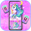 Purple Galaxy Unicorn Klavye A