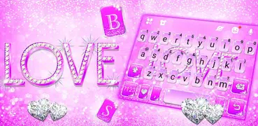 Purple Glitter Love Tastatur-T