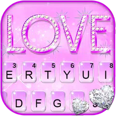 Purple Glitter Love Tastatur-T APK Herunterladen