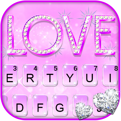 Purple Glitter Love Tastatur-T