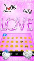 Tema Keyboard Purple Glitter L imagem de tela 2