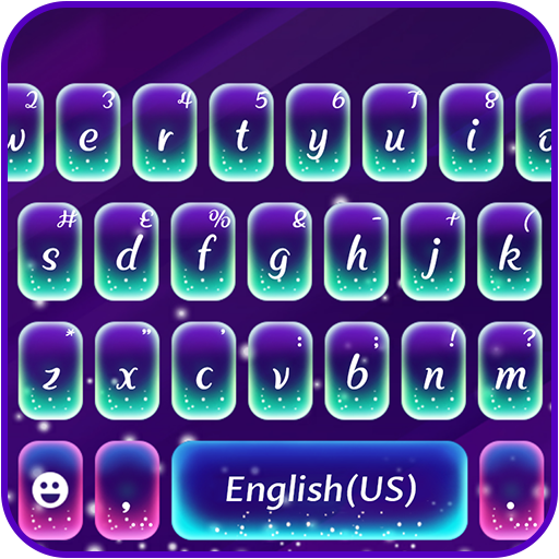 最新版、クールな Purple Glow のテーマキーボード