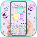 Bàn phím Purple Doodle Love APK