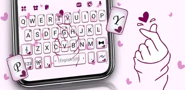 Purple Hand Heart Tastaturhint