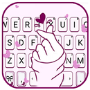 Purple Hand Heart Tastaturhint APK