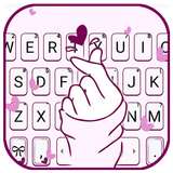 Purple Hand Heart Zeichen