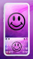 Purple Happy Emoji Plakat