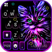 Purple Neon Cat Toetsenbord Th