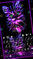 Purple Neon Cat poster