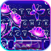 Purple Neon Flowers Tastatur-T