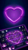 Purple Neon Heart poster