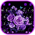 Purple Rose Bouquet Keyboard Background