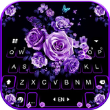 Tło klawiatury Purple Rose Bou