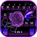 خلفية الكيبورد Purple Rosy Bla APK