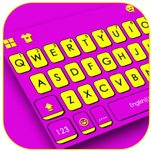 最新版、クールな Purple Yellow Stripes のテーマキーボード