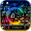 Rainbow Neon Stones Fondo de teclado APK
