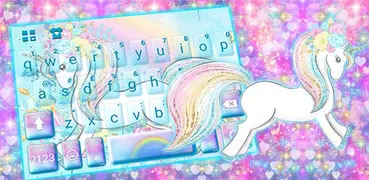 最新版、クールな Rainbow Cute Unicorn のテーマキーボード