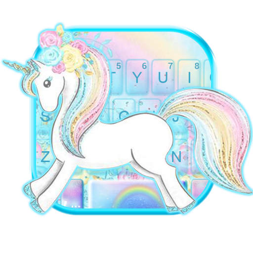 Тема для клавиатуры Rainbow Cute Unicorn