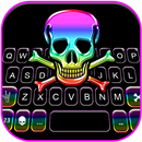 خلفية الكيبورد Rainbow Color Skull APK