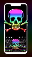 خلفية الكيبورد Rainbow Color Skull الملصق