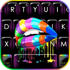 Rainbow Drip Lips Keyboard The APK download