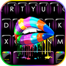 Tema Keyboard Rainbow Drip Lip APK