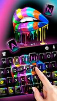 Tema Keyboard Rainbow Drip Lip imagem de tela 1