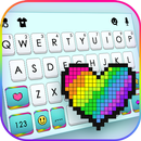 Rainbow Heart Bricks Fondo de teclado APK