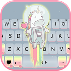 Rainbow Jet Unicorn Klavye Arkaplanı simgesi