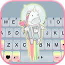 Fond de clavier Rainbow Jet Unicorn APK