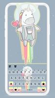 Fond de clavier Rainbow Jet Unicorn Affiche