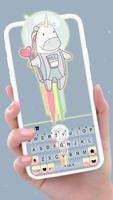 Rainbow Jet Unicorn Klavye Arkaplanı Ekran Görüntüsü 1