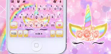 Rainbow Rose Unicorn 主題鍵盤