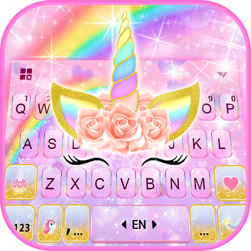 Rainbow Rose Unicorn Teclado