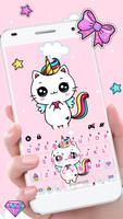 тема Rainbow Unicorn Cat постер