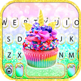 Тема для клавиатуры Rainbow Unicorn Cupcake иконка