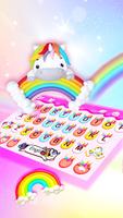Tema Keyboard Rainbow Unicorn  imagem de tela 1