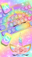 Tema Keyboard Rainbow Pink Ros imagem de tela 1