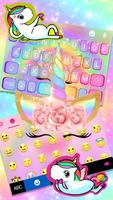 Tema Keyboard Rainbow Pink Ros imagem de tela 2